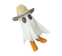 Pocoiau Cow Boy Specter Resin Figurine Easy To Clean Halloween Decoration For Porch Living Room Festival Home Accent Specter Cowboy Statue Party Supplies