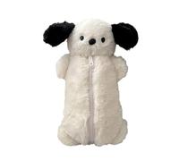 Pocoiau Creative Dog Themed Soft Writing Materials Owner Capacious Compartment Long Permanent Fabric Exemplary Study Work Accessories for Adults Kids Soft Slide Pencil Case Materials