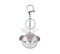 Pocoiau Crocheted Keychain Handmade Crochet Keyrings Animal Head Bag Pendant Acrylic Fibers Texture Suitable for Keys Bags