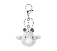 Pocoiau Crocheted Keychain Handmade Crochet Keyrings Animal Head Bag Pendant Acrylic Fibers Texture Suitable for Keys Bags