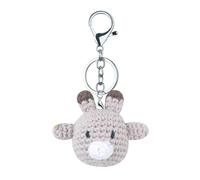 Pocoiau Crocheted Keychain Handmade Crochet Keyrings Animal Head Bag Pendant Acrylic Fibers Texture Suitable for Keys Bags