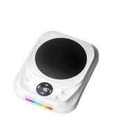 Pocoiau Electric Cup Warmer Pad 75°C Extreme Heating Large Panel Quick Heat Distribution 12H Clock Safe ABS Substance Compatible Multiple Canisters Constant Temperature Ride