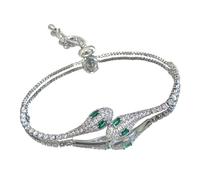 Pocoiau Elegant Diamonds-Studded Snake Adjustable Alloy Wristband for Evening Parties & Daily Wear Luxury Adjustable Snake Bangle