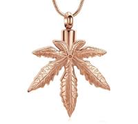 Pocoiau Elegant Maples Leaves Cremation Lockets Urn Pendants Necklace for Pet Ashes Furs Memorial of Pet and Human Rememberings Cremation Necklace