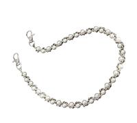 Pocoiau Elegant Pearls Accented Metal Waist Chain for Women Lightweight Adjustable Trouser Chain Accessory with Secure Clasp Two Tone Metal Pearls Belt