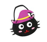 Pocoiau Felt Candy Bag with Pumpkin Shape Spacious Storage Bucket Holiday Themed Accessory for Children Parties Large Capacity Candy Collection Bag