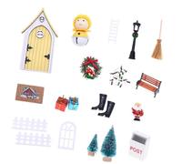 Pocoiau Festive Fairy Door Gnomes Set With Miniature Accessories For Christmas Tabletop Art Dollhouses Furniture Set
