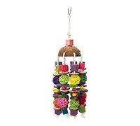 Pocoiau Hanging Small Animal Chew Toy For Birds Parrots Chewing Toy Blocks Beads For Chewing Teeth Grinding