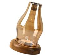 Pocoiau High Temperatures Resistant Glass Incenses Stove Lamp with Wood Base for Safe Use in Various Indoor Environment Glass Fragrances Lamp