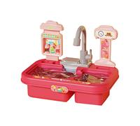Pocoiau Kitchen Sink Toy Electric Dishwasher Playing Toy with Running Water Real Faucets and Accessories Gifts for Boys Girls