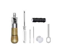 Pocoiau Leathercraft Sewing Tool Includes Leather, Thread, Straight Needle, Small Screwdriver Repair Needle Set Shoes Repair