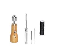 Pocoiau Leathercraft Sewing Tool Includes Leather, Thread, Straight Needle, Small Screwdriver Repair Needle Set Shoes Repair