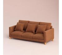 Pocoiau Luxury Miniature Sofa Model Figure Three Seat Couch Figurine For 1/12 Doll House Furniture Scene Display Accessory Doll House Furniture