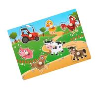 Pocoiau Marine Life Farm Animals Wooden Puzzles for Kids Hand-Eye Coordination Peg Puzzle Toy Hand Eye Coordination Toy