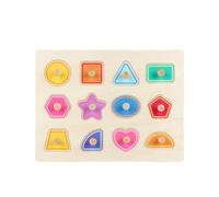 Pocoiau Multicolor Wooden Skill Puzzle Toy for Children Featuring Characters Pegs Fruits and Shape Pairing Activities Early Childhood Cognitive Toy