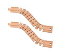Pocoiau Natural Wood Train Track Connector Set 2PCS Modular Design for Family Interactive Building Educational Wooden Railway