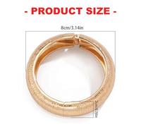 Pocoiau Oversized Pearls Accent Curved Metal Striped Texture Spring Closure Adjustable Wrist Jewelry Bold Pearls Statement Jewelry