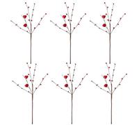 Pocoiau Pack of 6 Flexible Heart Ornament Efficient User-Friendly for Various Scene Atmospheres Multiple Scene Berries Sprigs Decors