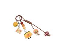 Pocoiau Playful Hamburger Resin Keychain Decorative Treat Thin Lightweight Charm for Pack Purse Adults Kids Fun Cookie Pack Charm