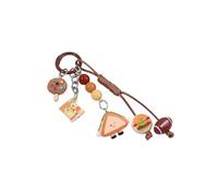 Pocoiau Playful Hamburger Resin Keychain Decorative Treat Thin Lightweight Charm for Pack Purse Adults Kids Fun Cookie Pack Charm