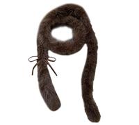 Pocoiau plush scarfElegant Faux Rabbits Furs Scarf for Female Teens Girl 2000s Long Scarf Winter Warm Skinny Scarf Simple Neck Scarves