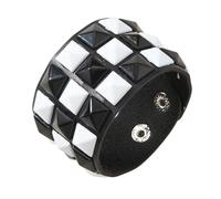 Pocoiau Punk Inspired Leather Featuring Three Row Square Studs Soft Materials Adjustable Length for Comfort Wear Triple Studs