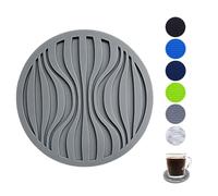 Pocoiau Set Of 7 Heatproof Silicone Coasters Nonslip Absorbent Cup Mats Pad For Dining Table Decoration Nonslip Drink