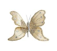 Pocoiau Sparkling Foam Cloth Butterfly Christmas Decoration 25cm Shatter-Resistant Hanging Ornament For Mantel Window Display Shimmering Christmas Tree Decorations