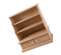 Pocoiau Tiny Library Wall Shelf 1/12 Scale Retro Wooden Bookcase for Dollhouses Scenes and Display Vintage Dollhouses Bookcase Display