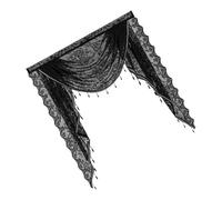 Pocoiau Translucents Laces Window Valance with Beadeds Fringes and Florals for Soft Light and Privacy in Bedrooms or Living Room Elegant Laces Window Valance