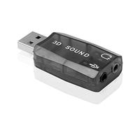 Pocoiau USB to 3.5 3D Sound Auditory Card Microphone Input for PC Computer Multiple Systems USB to Auditory Adapter