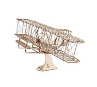 Pocoiau Wooden Puzzles Models Set for Kids Airplanes Woodcraft Construction Toy Wright Flyer Model Set Gift Toy Wood