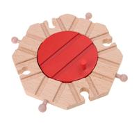 Pocoiau Wooden Train Track Expansion Pack Accessory Wood Railway Turntable Compatibles with Most Railway Turntable