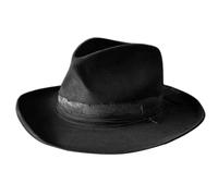 Pocoiau Woolen Felt Panama Cap Flat Top Hat Oktoberfest Round Cap MagicShow Headwear Masquerade Accessories Role Play Fedora Cosplay Costume