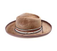 Pocoiau Woolen Felt Panama Cap Flat Top Hat Oktoberfest Round Cap MagicShow Headwear Masquerade Accessories Role Play Fedora Cosplay Costume