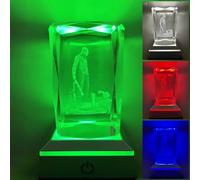 POCOSER Horror Movie Merchandise Gifts Classic Character Figures 3D Crystal Lamp with Base, Scary Colorful LED Night Light Gift for Decoration Christmas Party Men Women Lover Fan Merch Collector
