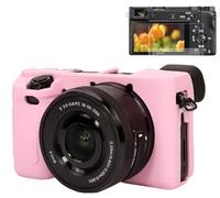 Pocoukate Case for Sony Alpha A6400, A6300, A6100 Camera, Soft Silicone Protective Cover Skin with Screen Protector Accessories for Sony Alpha A6400/6300/6100 Digital Camera Silicone Case - Pink