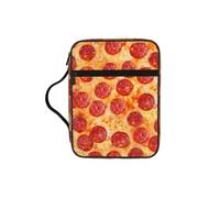 POCUK 3D Pizza Pepperoni Bible Storage Bag Carrying Book Case Church Bag Bible Protective with Handle