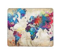 POCUK Abstract World Map Mouse Pad Office Desk Mat Writing Mat With Lock Edge Gaming Mouse Pad