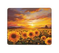 POCUK Beautiful Sunflower Field Sunset Mouse Pad Office Desk Mat Writing Mat With Lock Edge Gaming Mouse Pad