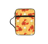 POCUK Beer and Crawfish Pattern Bible Storage Bag Carrying Book Case Church Bag Bible Protective with Handle