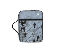 POCUK Black Crow Birds Bible Storage Bag Carrying Book Case Church Bag Bible Protective with Handle