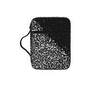 POCUK Black White Glitter Bible Storage Bag Carrying Book Case Church Bag Bible Protective with Handle