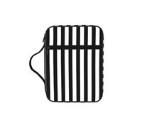 POCUK Black & White Stripe Bible Storage Bag Carrying Book Case Church Bag Bible Protective with Handle
