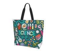 POCUK Cartoon Science Theme Shoulder Bag Large Capacity Handheld Storage Bag