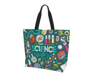 POCUK Cartoon Science Theme Shoulder Bag Large Capacity Handheld Storage Bag