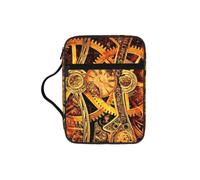POCUK Cool Steampunk Gears Bible Storage Bag Carrying Book Case Church Bag Bible Protective with Handle