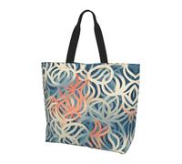 POCUK Coral Coloured Patterns Shoulder Bag Large Capacity Handheld Storage Bag