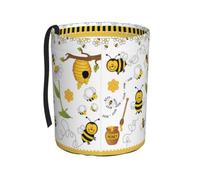 POCUK Flying Bees Daisy Honey Car Trash Can Tabletop Countertop Use Waste Can Parlor Car Bedroom