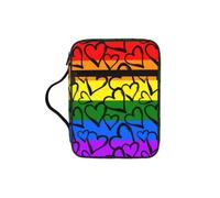 POCUK Gay Pride Rainbow Pattern Bible Storage Bag Carrying Book Case Church Bag Bible Protective with Handle
